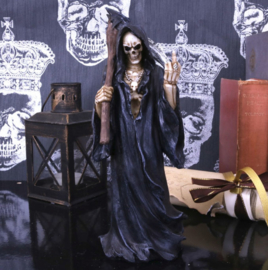 Death Wish - Magere Hein - Zwarte Santa Muerte - polystone beeld - 22 cm hoog