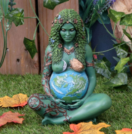 Mother Earth - Godin Gaia - Keltisch Wicca beeld - gekleurd - 17.5 cm hoog - dessin 2