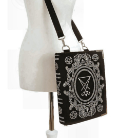 Restyle schoudertas Satanische Black Book bag - Sigil of Lucifer  - 30 x 21 x 7 cm