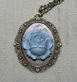 Fantasmagoria pastel blue rose pendant 5 cm lang