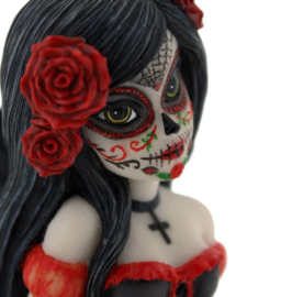 Rosalia - Gothic fee beeld met Dag van de Dood schmink - 10.5 cm hoog