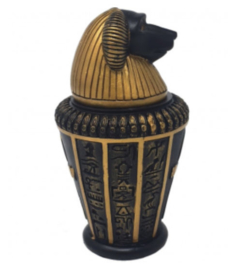 Egyptische Canopic Vaas Amon Ra 14 cm hoog