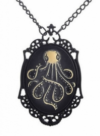 Gothic horror steampunk camee ketting octopus