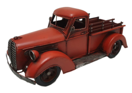 Miniatuur auto oldtimer truck rood - 32  x 14,5  x 14,5 cm