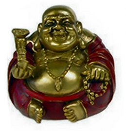 Happy boeddha rood goud 2