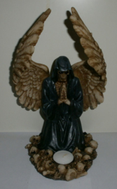 Magere Hein Grim Reaper - met engelenvleugels - theelichthouder - 28 cm hoog