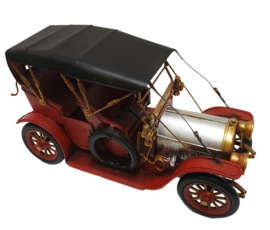 Miniatuur auto vintage oldtimer rood - 33 x13 x19 cm
