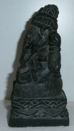 Zwarte stenen Ganesha 12 cm hoog