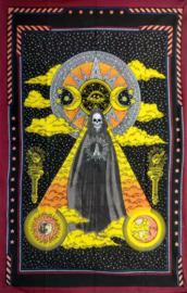 Bedsprei wandkleed Santa Muerte Mexicaanse Magere Hein Heilige Dood - 140  x  210 cm