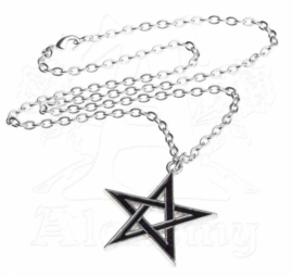 Alchemy Gothic Zwarte Pentagram nekketting - Black Star