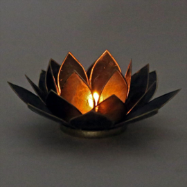 Lotus sfeerlicht zwart - met gouden randen -  Ø 13.5 cm