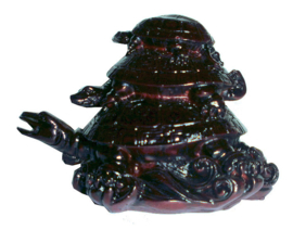 Feng Shui 3 Schildpadden donkerbruin 8 x 10 cm