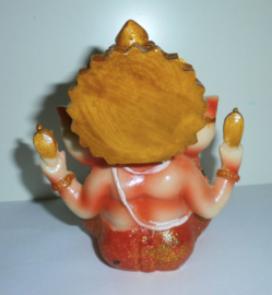 Ganesha Oranje met Glitter - 12 cm hoog