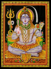 Muurkleed Shiva - zittend - (Shiva Mahayogi) - c.a. 80 x 110 cm