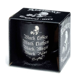 Alchemy of England - zwarte keramieke koffie mok - Black - 10,5 cm hoog