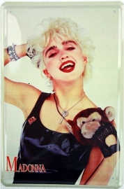 Blikken metalen wandbord Madonna 20 x 30 cm