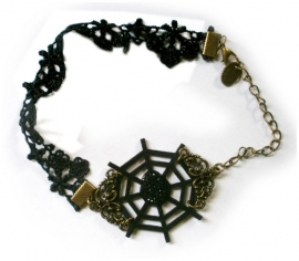 Gothic vintage kanten enkelband spinnenweb