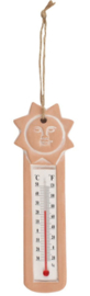 Terracotta zon thermometer 20 cm hoog