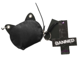 Banned Apparel - Femina Feline - portemonnee met katdessin en sleutelhanger - 9 x 10 cm