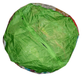 Indiase pouf katoen lapjesdessin groen - 60 x 37 cm