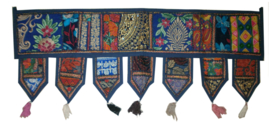 Toran - 100 x 35 cm - 7 bladen - geborduurde katoen - donker blauw