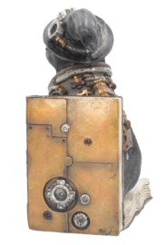 Purring Pioneer Steampunk Kat Boeksteun - 19 cm hoog