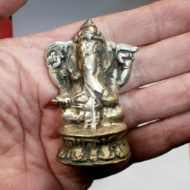 Ganesha beeld verzilverde brons 6 cm hoog