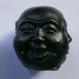 Happy Boeddha met 4 Gezichten 5 cm zwart