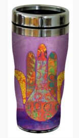 RVS Thermos reisbeker - Hand van Fatima - Hamsa Blessings - 19,5 cm - 47 cl