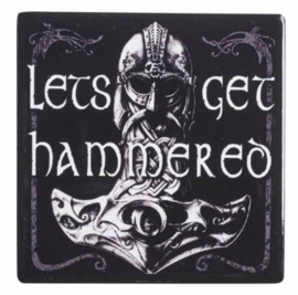 Alchemy of England keramieke onderzetter - Thor - Let's get hammered - 9.3 x 9.3 cm