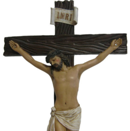 Jezus Christus op Kruis - staand beeld - 19 cm hoog