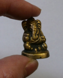 Minibeeld Ganesha - messing - 3 cm hoog