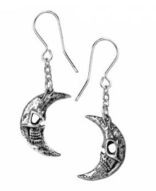 Alchemy Gothic oorbellen - Mera Luna Crescens - Tragicom Moon - 4 cm hoog