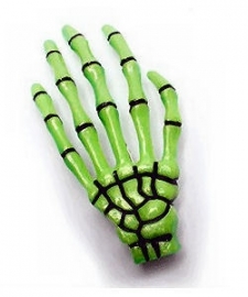 Harajuku skeletale hand haarschuifje neon groen geel