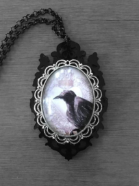 Curiology nekketting - Raven cameo - 7.5 x 3 cm