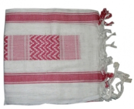 Arafatsjaal / Shemagh / Palestijnse sjaal roze wit - zware kwaliteit