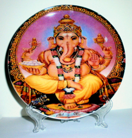 Sierbord met standje - Zittend Ganesha - 21 cm doorsnee