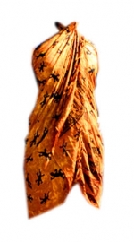 Balinees sarong gekko oranje - 15 x 95 cm