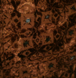 Indiase rugzak katoen met satijnen draad en spiegeltjes - bronze