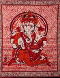 Bedsprei / wandkleed Ganesha rood 200 x 220 cm