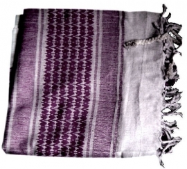 Arafatsjaal / Shemagh  / Palestijnse sjaal paars wit  - zware kwaliteit
