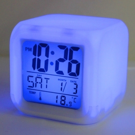 Kleurveranderende digitale wekker klok met thermometer