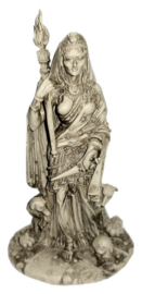 Hecate - steenkleurig polystone beeld - 28 cm hoog