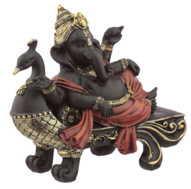 Ganesh beeldje op Pauwhaan Bank - 15.5 x 18 x 8.5 cm