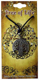 Pewter nekketting Levensboom Tree of Life dessin 2