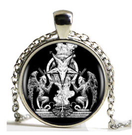 Glazen hanger met ketting Baphomet 12