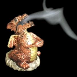 Wierook kegel brander rokende draak rood