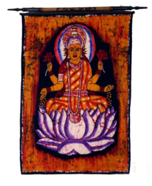Batik wandkleed van Nepal - Lakshmi - 60 x 90 cm