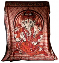 Bedsprei / wandkleed Ganesha rood 200 x 220 cm