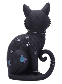 Nine Lives - Zwarte Gelukskat met Tattoo Dessin - 22 cm hoog